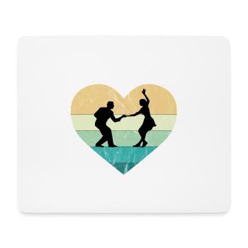 I love Rock'n Roll Tanzpaar Retro Herz - Mousepad (Querformat) - Weiß - Vorne