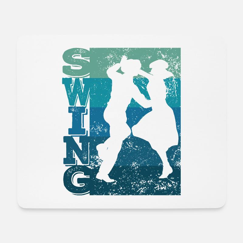 Boogie Woogie Swing Tanzen Retro Farben Vintage - Mousepad (Querformat) - Weiß