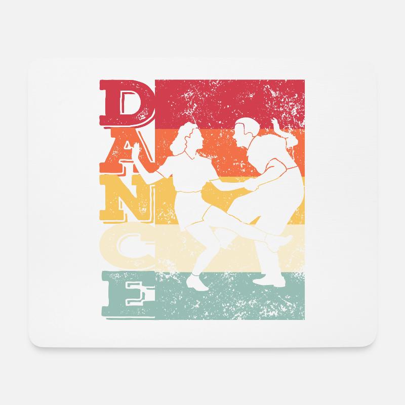 Boogie Woogie Swing Tanzen Retro Farben Vintage - Mousepad (Querformat) - Weiß