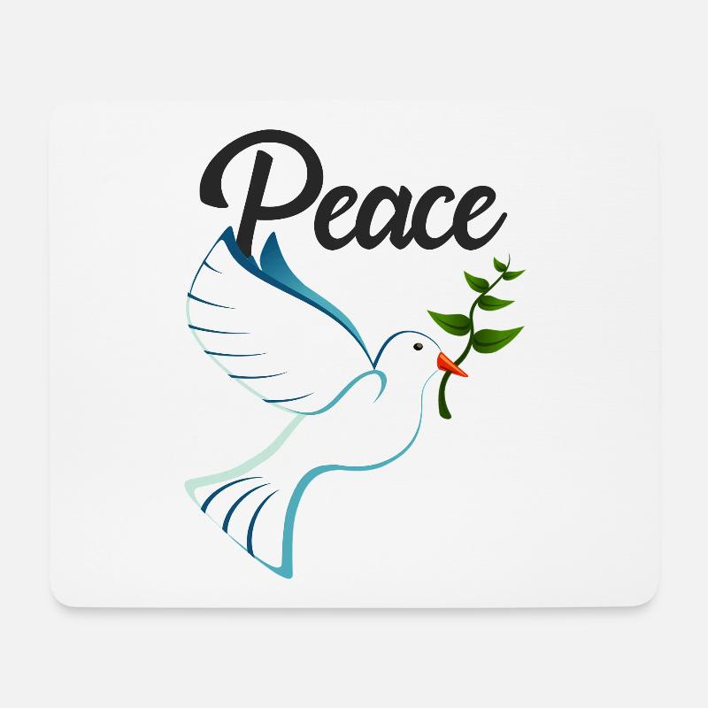 PEACE Friedenstaube - Mousepad (Querformat) - Weiß