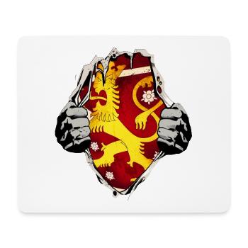 Lion de Finlande sous la chemise - Tapis de souris (format paysage) - blanc - Devant