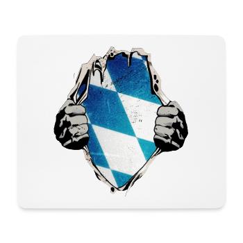 Bayern-Flagge in Blau-Weiß unterm Shirt - Mousepad (Querformat) - Weiß - Vorne