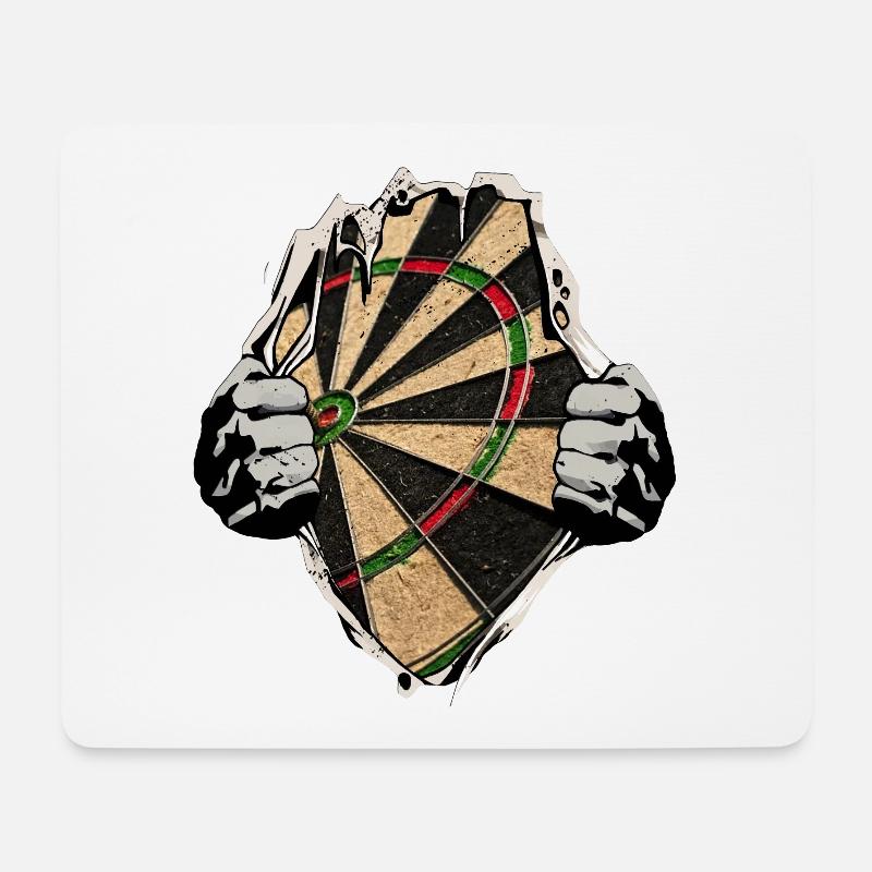 Dart - Dartscheibe unterm Shirt - Mousepad (Querformat) - Weiß