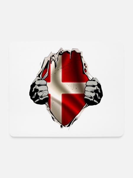 Dänemark unterm Shirt - Mousepad (Querformat) - Weiß