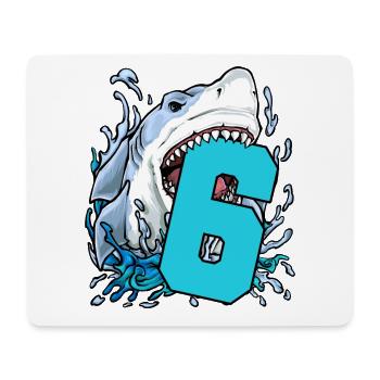 6. Geburtstag 6 Hai - Mousepad (Querformat) - Weiß - Vorne