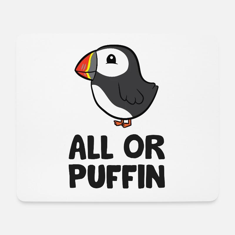 Alles oder Papageientaucher Lustige - Mousepad (Querformat) - Weiß