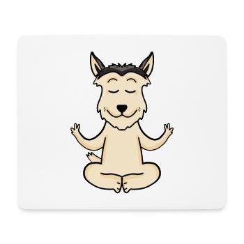 Chien de Yoga Berger de Picardie - Tapis de souris (format paysage) - blanc - Devant