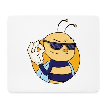OK Zeichen Biene - Mousepad (Querformat) - Weiß - Vorne