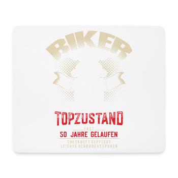50. Geburtstag Biker Motorrad Motorradfahrer - Mousepad (Querformat) - Weiß - Vorne