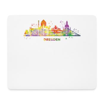 Dresde Skyline Coloré Dresden Frauenkirche - Tapis de souris (format paysage) - blanc - Devant