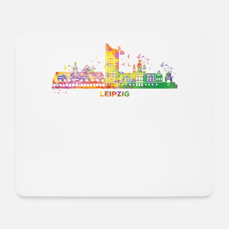 Leipzig Skyline Bunt Leipziger Uniriese - Mousepad (Querformat) - Weiß