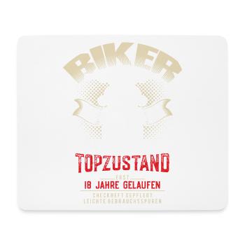 18. Geburtstag Biker Motorrad Motorradfahrer - Mousepad (Querformat) - Weiß - Vorne