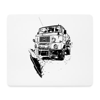 W50 Road Clearing Vehicle - Mouse Pad (horizontal) - white - Front
