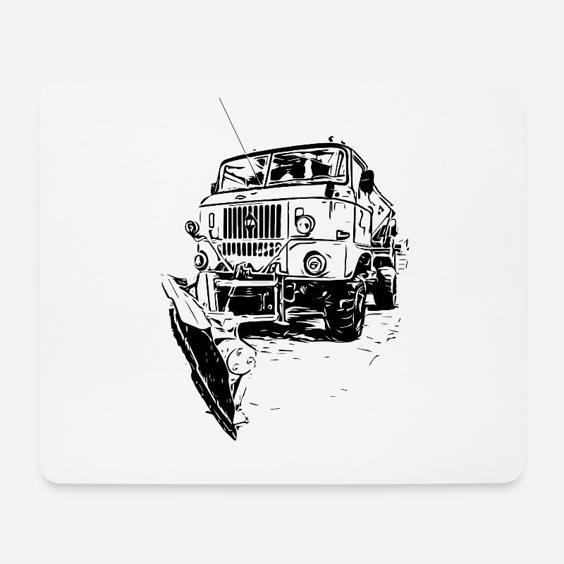 W50 Straßenräumfahrzeug - Mousepad (Querformat) - Weiß