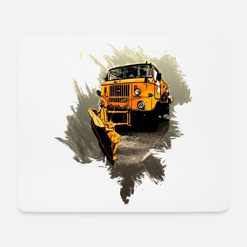 W50 Straßenräumfahrzeug Winterdienst DDR - Mousepad (Querformat) - Weiß