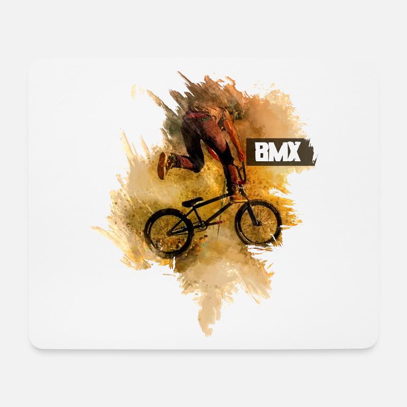 BMX | Fahrrad - Mousepad (Querformat) - Weiß