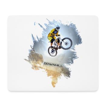 VTT | Vététistes | Descente - Tapis de souris (format paysage) - blanc - Devant