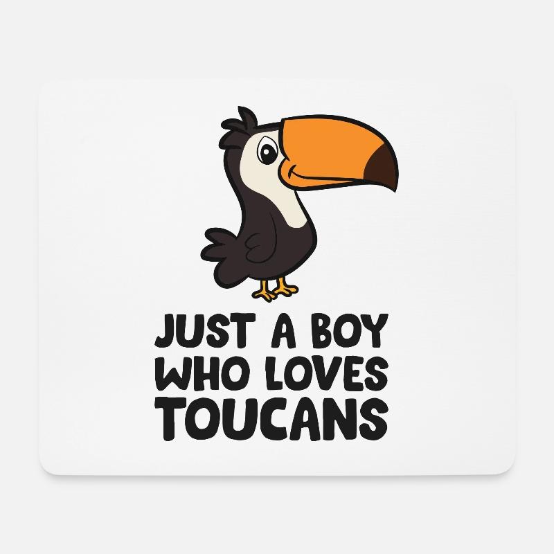 Nur ein Junge, der Tukane liebt Niedlicher - Mousepad (Querformat) - Weiß