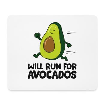 Will Run For Avocado Funny Avocado Running - Mouse Pad (horizontal) - white - Front