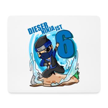 6 Jahre Geburtstag Junge Ninja - Ich bin 6 - Mousepad (Querformat) - Weiß - Vorne