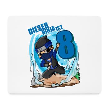 8 Jahre Geburtstag Junge Ninja - Ich bin 8 - Mousepad (Querformat) - Weiß - Vorne