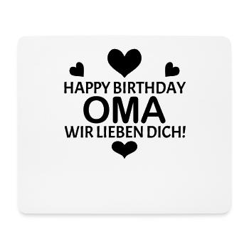 Happy Birthday Oma - Mousepad (Querformat) - Weiß - Vorne