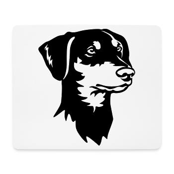 Deutscher Pinscher Kopf - Mousepad (Querformat) - Weiß - Vorne