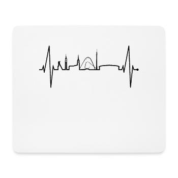 Gelsenkirchen Skyline Heartbeat Fan Heart Love - Mouse Pad (horizontal) - white - Front