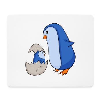Pingouin avec Bébé Pingouin - Tapis de souris (format paysage) - blanc - Devant