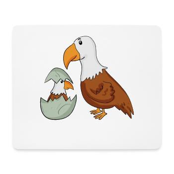 Adler mit Baby Adler - Mousepad (Querformat) - Weiß - Vorne