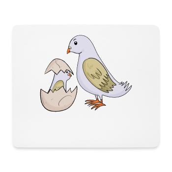 Pigeon avec bébé pigeon - Tapis de souris (format paysage) - blanc - Devant