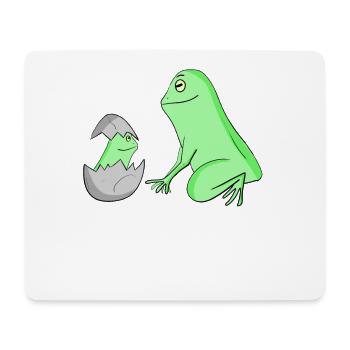 Grenouille avec bébé grenouille - Tapis de souris (format paysage) - blanc - Devant