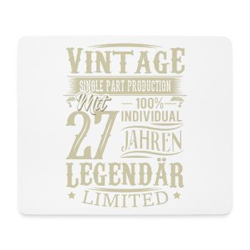 27. Geburtstag Vintage Legendär - Mousepad (Querformat) - Weiß - Vorne