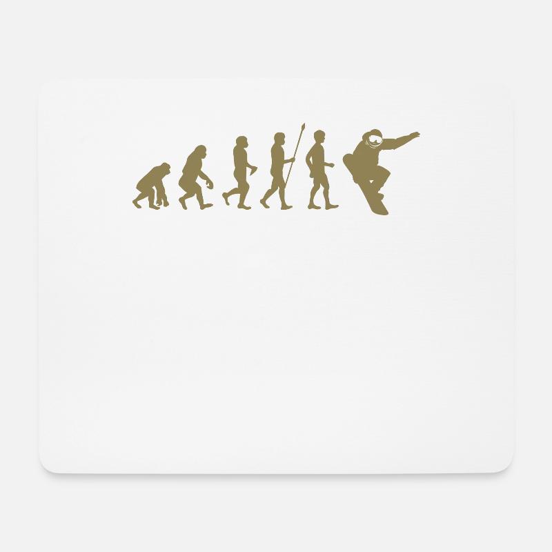 Snowboarder Evolution Geschenkidee - Mousepad (Querformat) - Weiß
