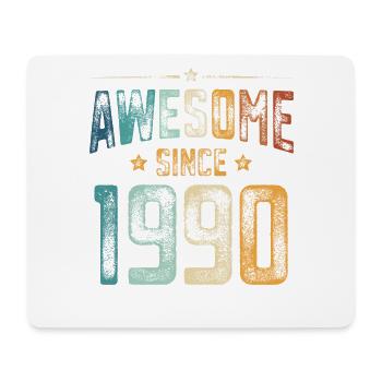 1990 Geboren Geburtstag Geburtsjahr - Mousepad (Querformat) - Weiß - Vorne