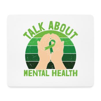 Talk About Mental Health - Mousepad (Querformat) - Weiß - Vorne