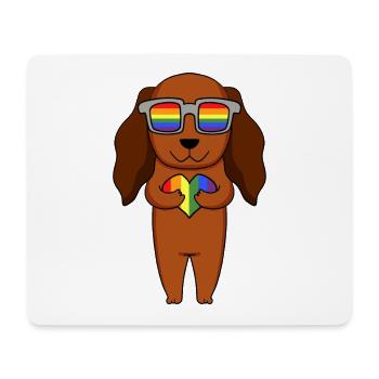 LGBT Hund Dackel Regenbogen - Mousepad (Querformat) - Weiß - Vorne
