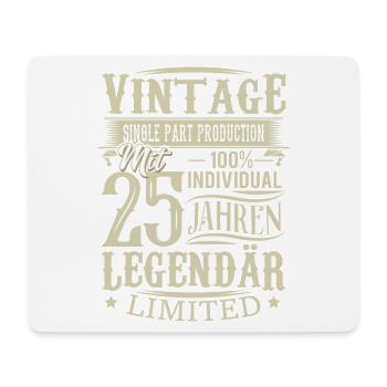 25. Geburtstag Vintage Legendär - Mousepad (Querformat) - Weiß - Vorne