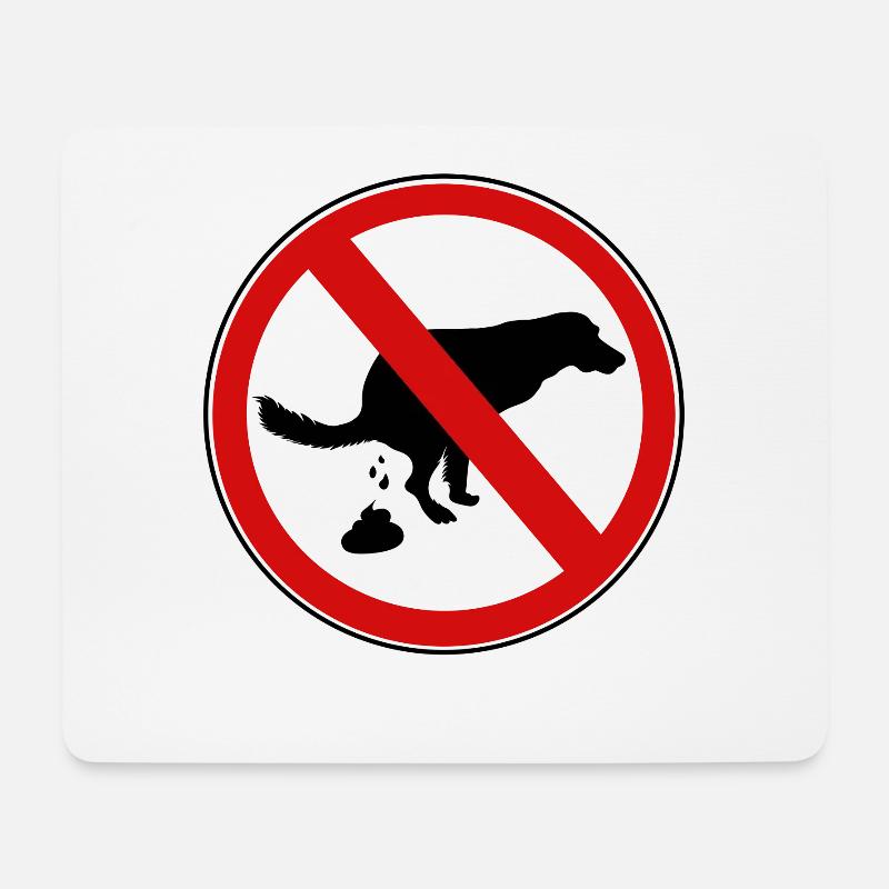 Hundescheiße Verbotsschild - Mousepad (Querformat) - Weiß