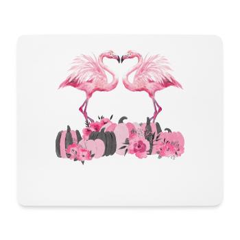 Autumn Flamingo Thanksgiving Pumpkin - Mouse Pad (horizontal) - white - Front