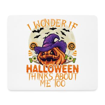 Ich Frage Mich Ob Halloween an Mich Denkt - Mousepad (Querformat) - Weiß - Vorne