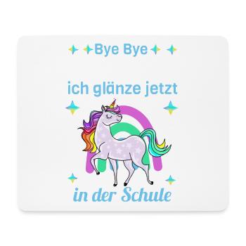 Bye Bye Kindergarten Glitter Unicorn Inscription - Tapis de souris (format paysage) - blanc - Devant