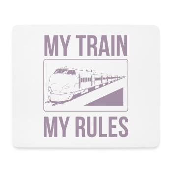 Le conducteur de train dit mon train mes règles - Tapis de souris (format paysage) - blanc - Devant