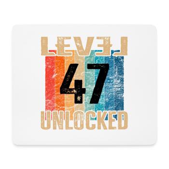 Birthday Happy Birthday Level Unlocked 47 years - Mouse Pad (horizontal) - white - Front