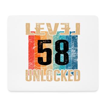 Birthday Happy Birthday Level Unlocked 58 years - Mouse Pad (horizontal) - white - Front