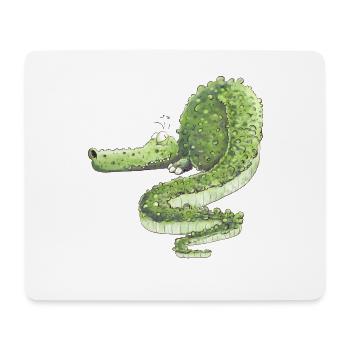 Lustiges Krokodil I Wildtier Tiere - Mousepad (Querformat) - Weiß - Vorne