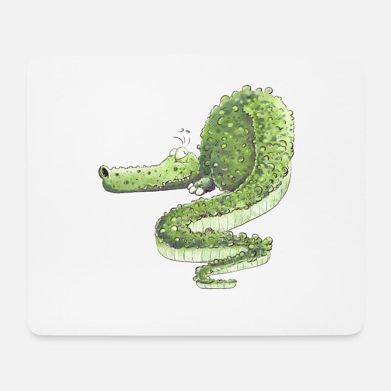 Lustiges Krokodil I Wildtier Tiere - Mousepad (Querformat) - Weiß