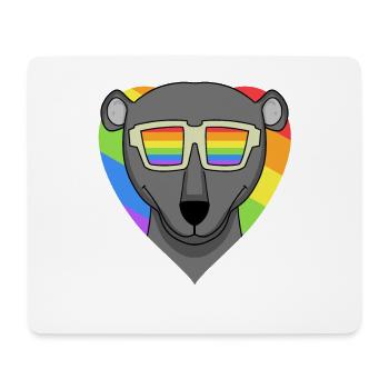 LGBT Animal Black Panther Rainbow Heart - Mouse Pad (horizontal) - white - Front