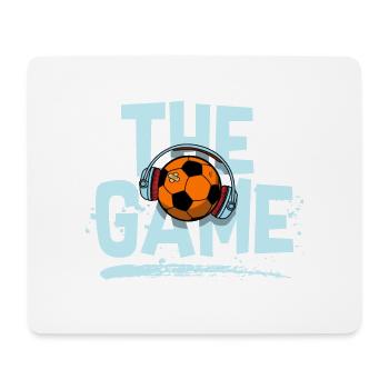 Game Beats: Fußball mit Kopfhörern - Mousepad (Querformat) - Weiß - Vorne