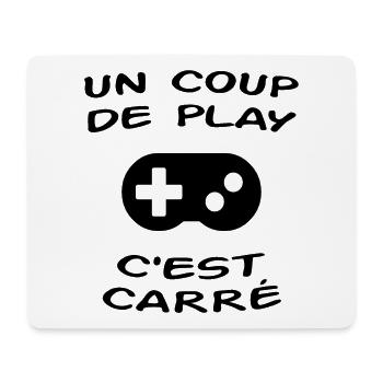 Un Coup De Play C'est Carré - Tapis de souris (format paysage) - blanc - Devant